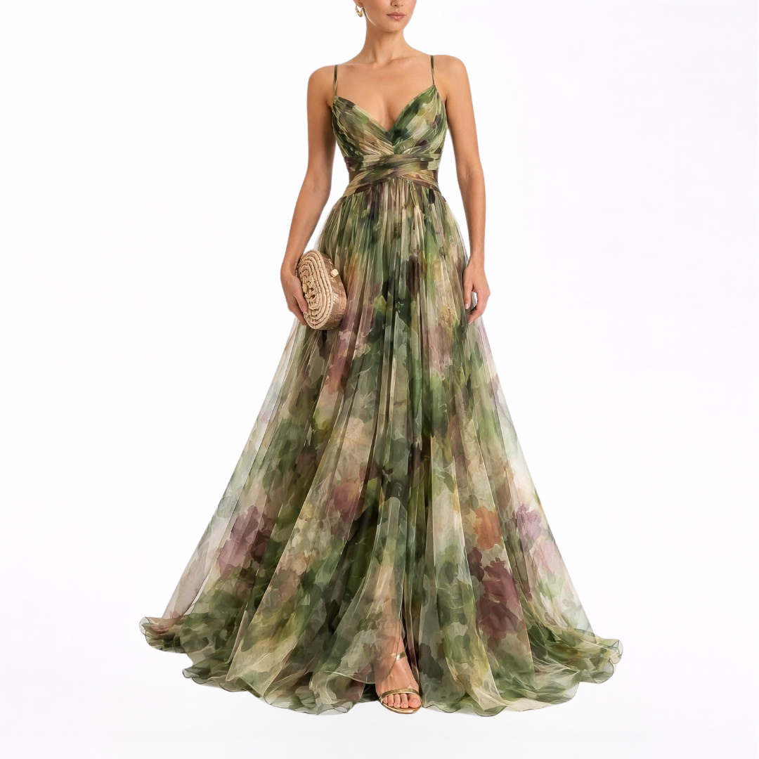 Ivana™ | Incantevole Maxi-abito con Stampa Floreale