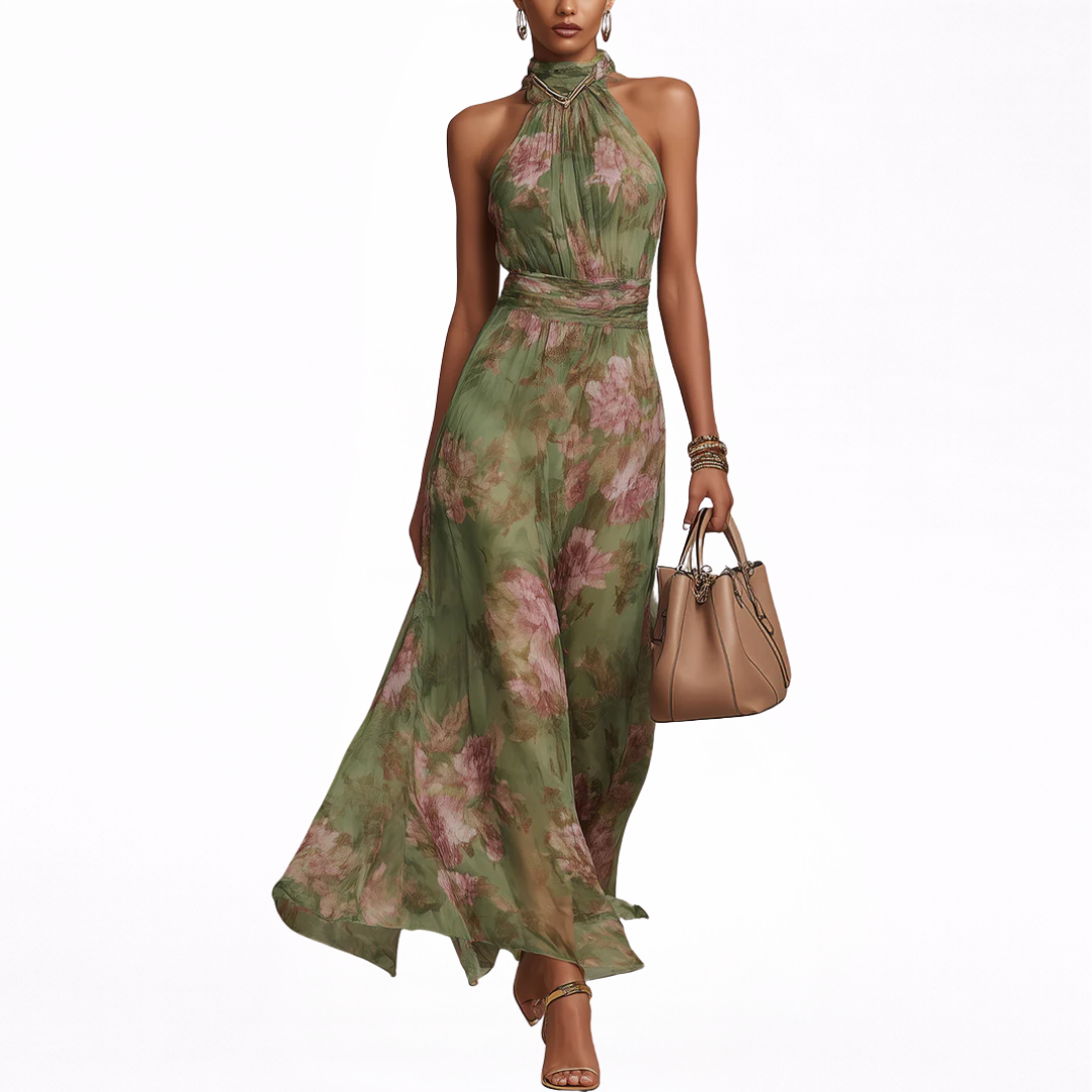 Francesca™ | Abito Maxi Halter Floreale