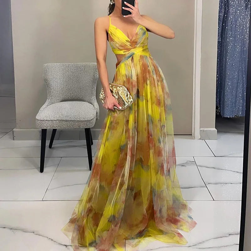 Giorgia™ | Incantevole Maxi-abito con Stampa Floreale