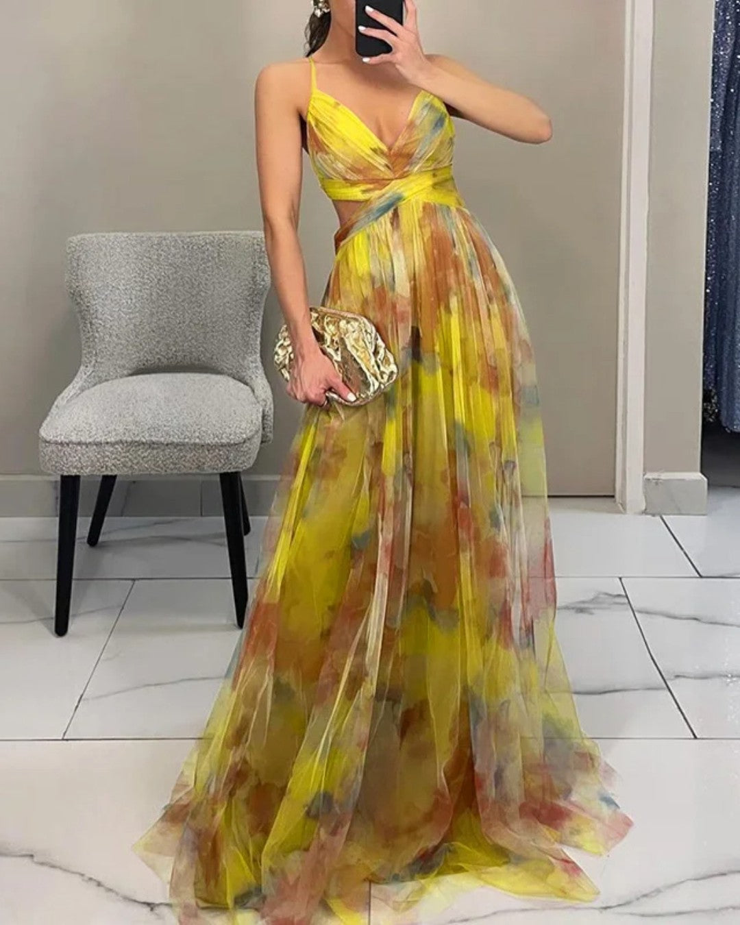 Giulana™ | Abito Maxi Eleganza Floreale