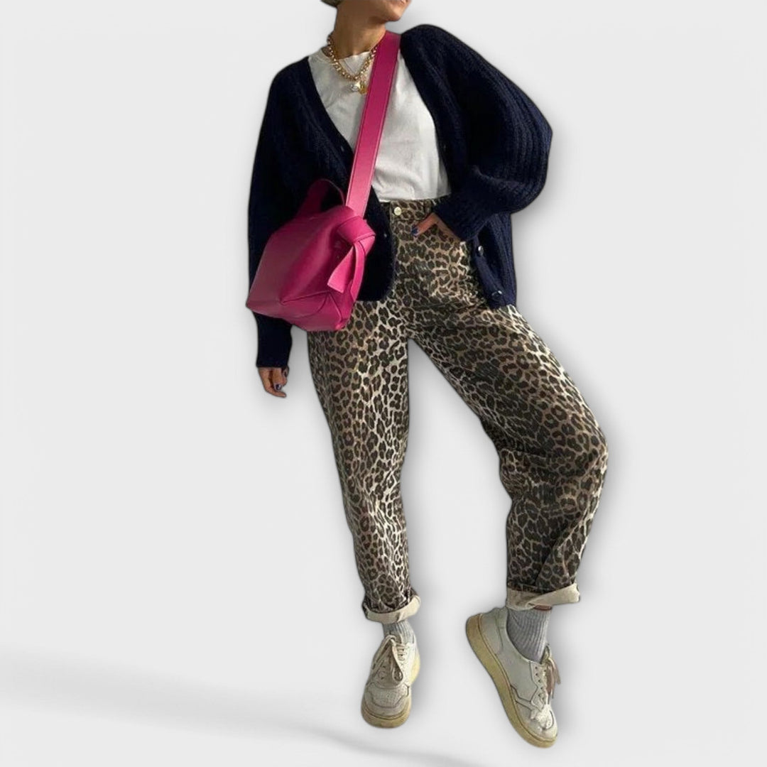 Fioretta™ | Jeans Vintage con Stampa Leopardata