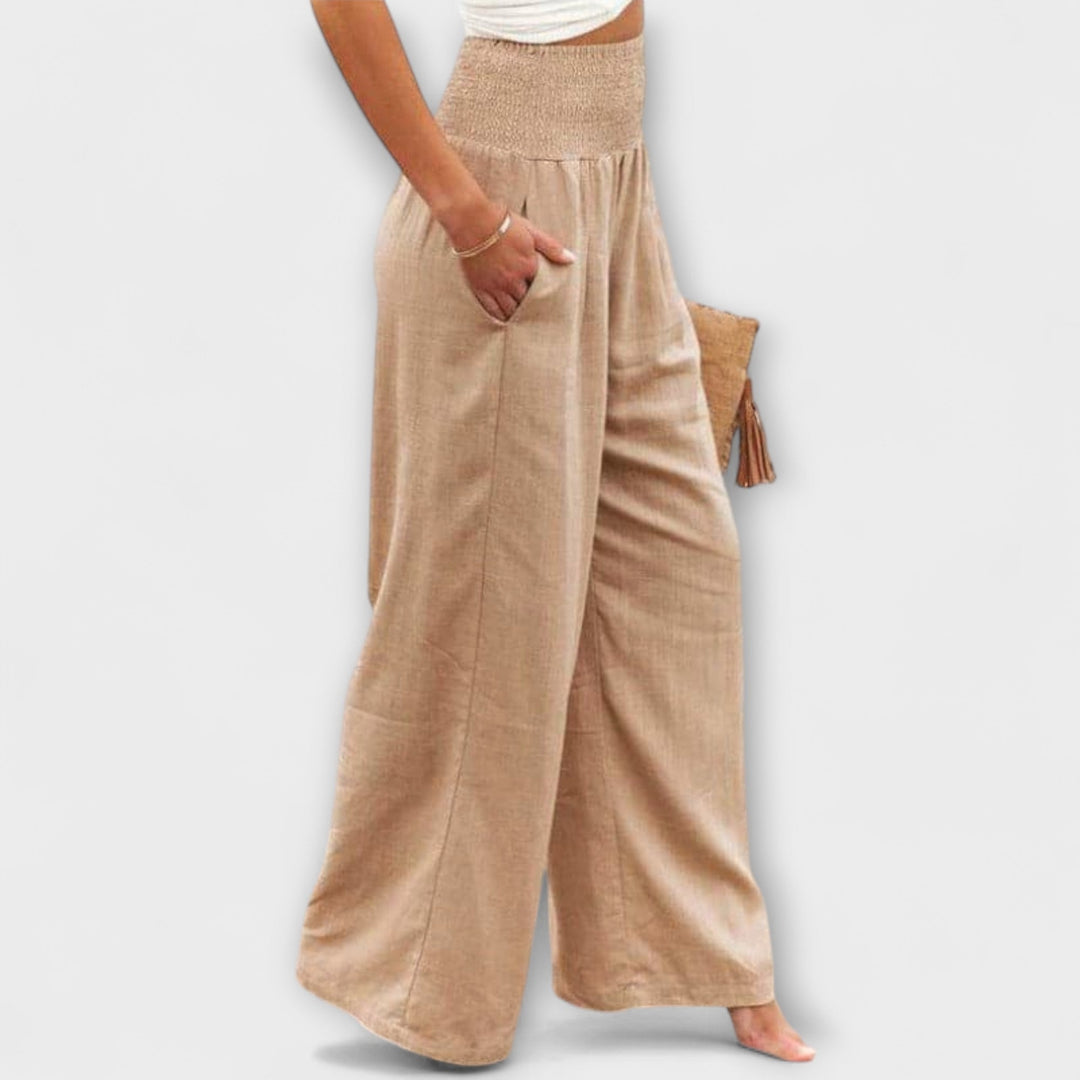 Arabella™ | Pantaloni Larghi in Lino Casual