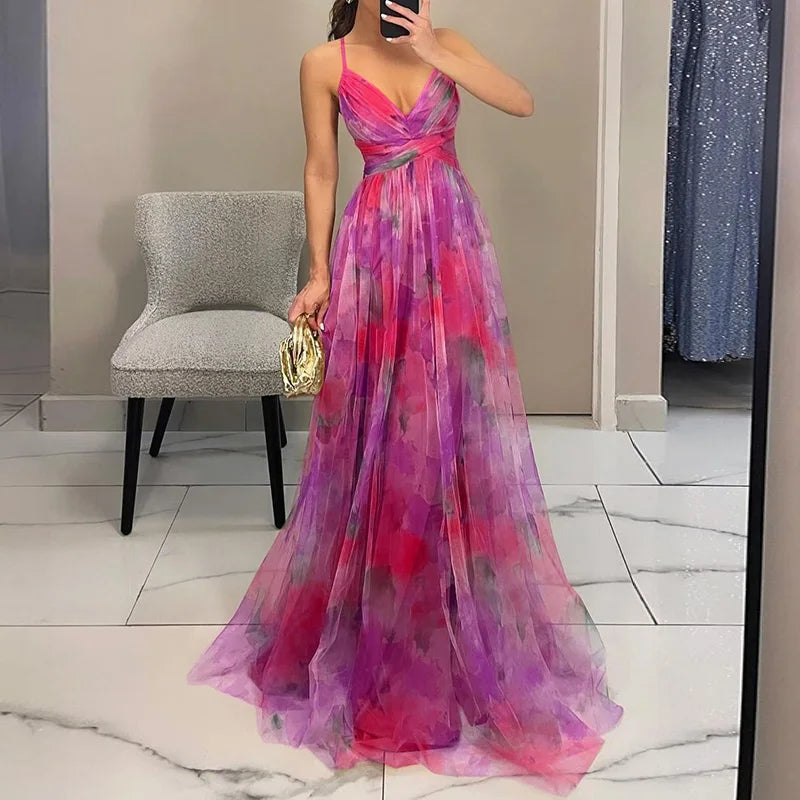 Giorgia™ | Incantevole Maxi-abito con Stampa Floreale