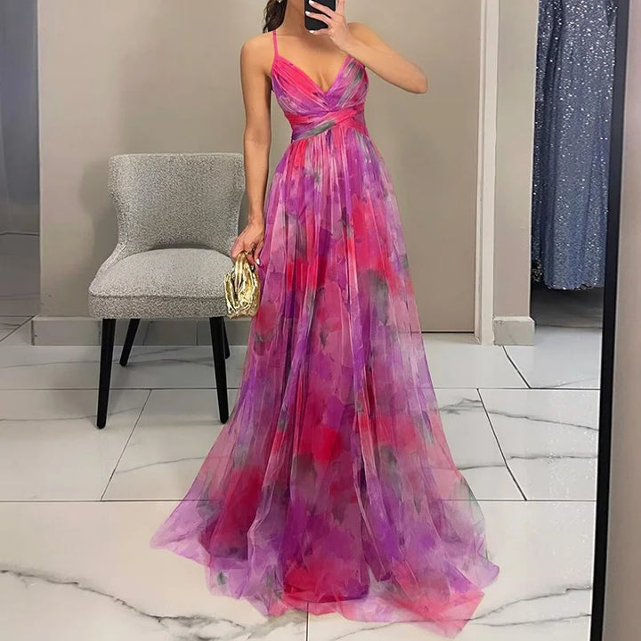 Priscilla™ | Incantevole Maxi-abito con Stampa Floreale