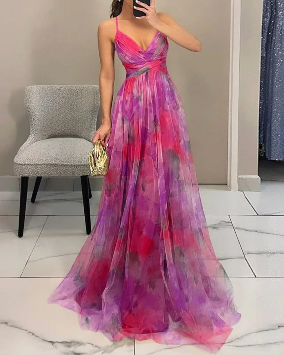 Giulana™ | Abito Maxi Eleganza Floreale