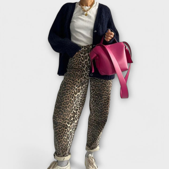 Fioretta™ | Jeans Vintage con Stampa Leopardata