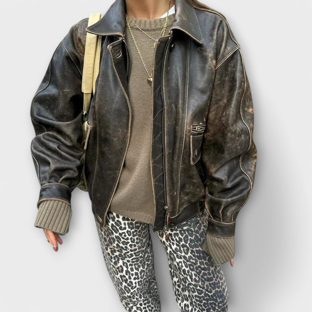 Fioretta™ | Jeans Vintage con Stampa Leopardata