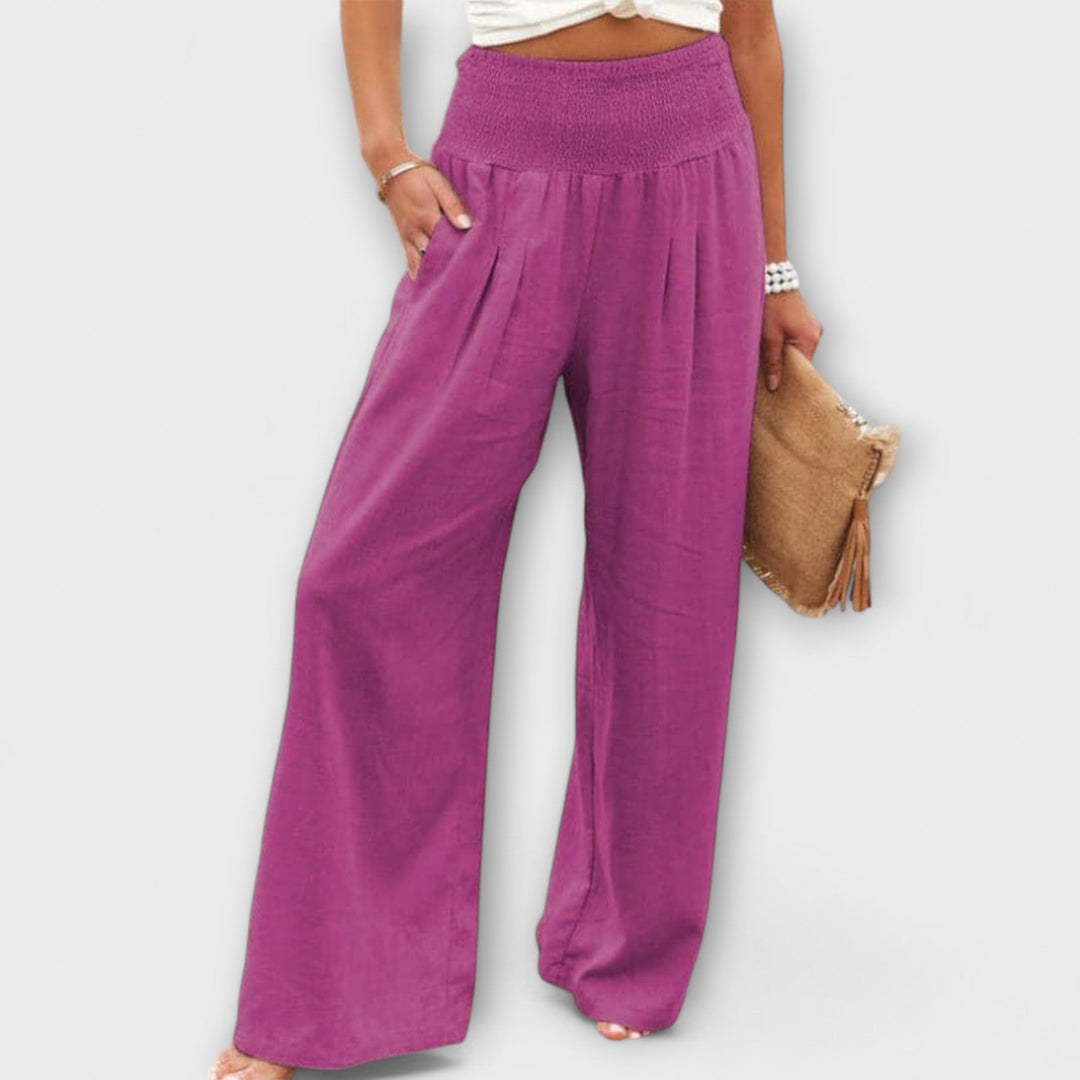 Arabella™ | Pantaloni Larghi in Lino Casual
