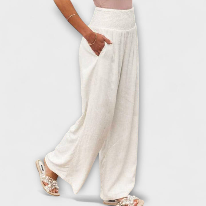 Arabella™ | Pantaloni Larghi in Lino Casual