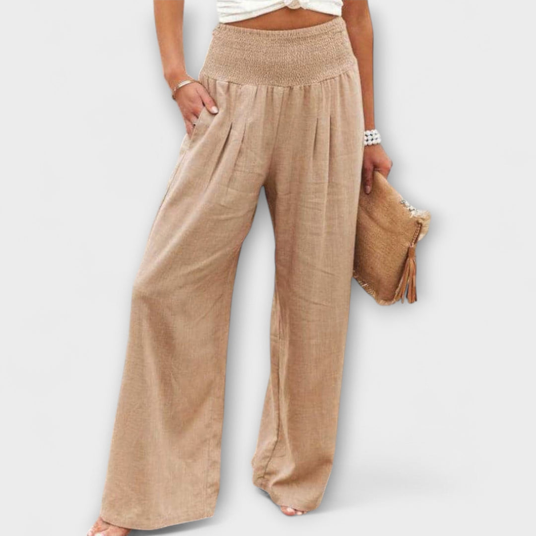 Arabella™ | Pantaloni Larghi in Lino Casual
