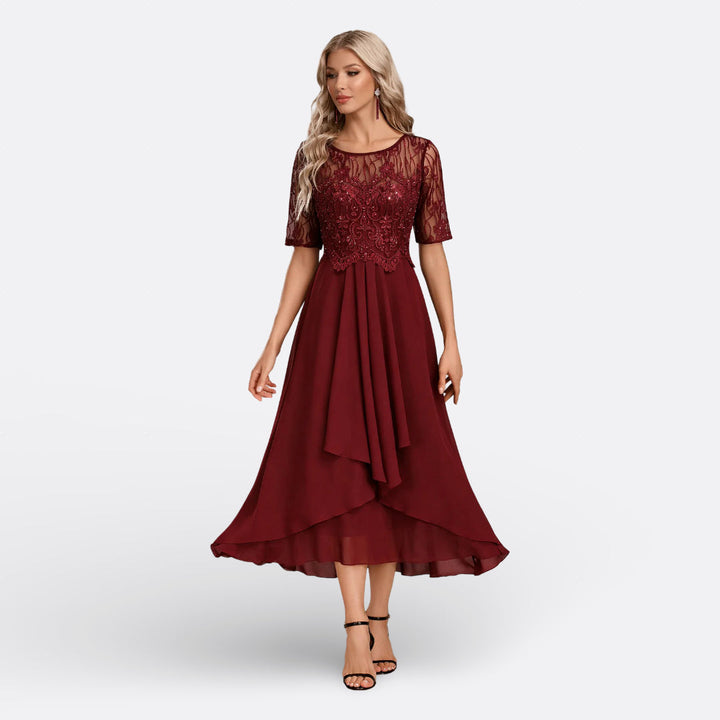 Bianca Rosa™ | Vestito in Pizzo con Maniche Corte