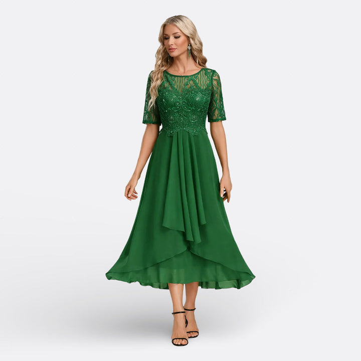 Bianca Rosa™ | Vestito in Pizzo con Maniche Corte