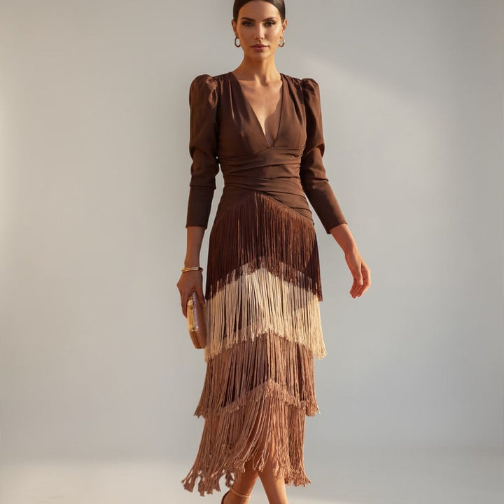 Natalina™ | Abito con Frange