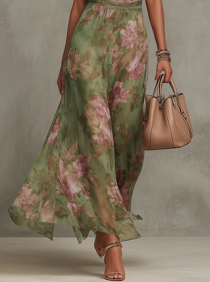 Francesca™ | Abito Maxi Halter Floreale