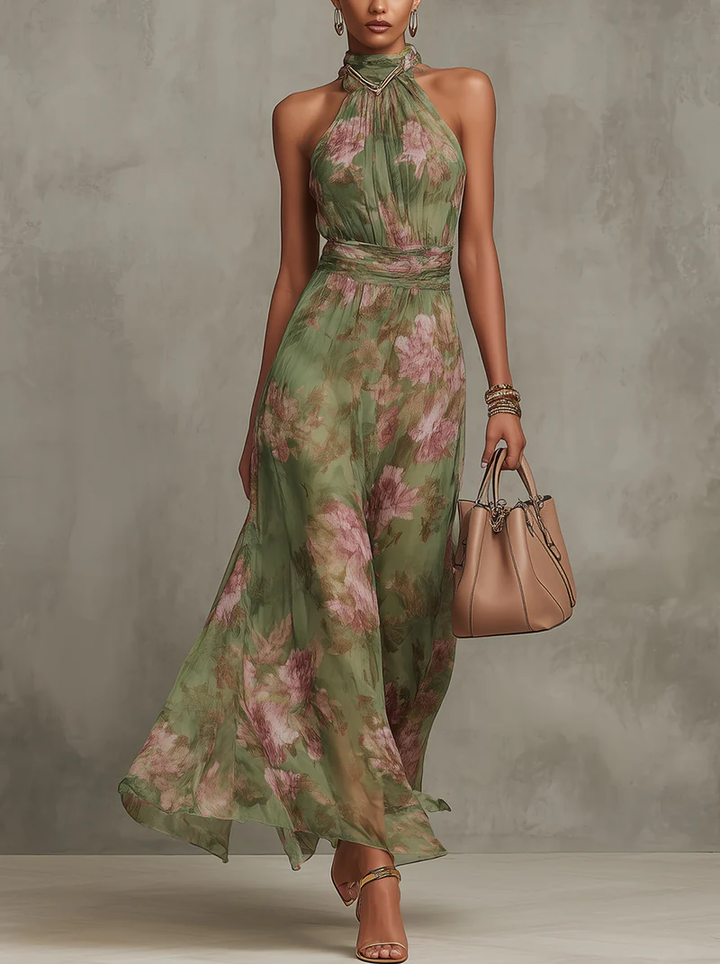 Francesca™ | Abito Maxi Halter Floreale