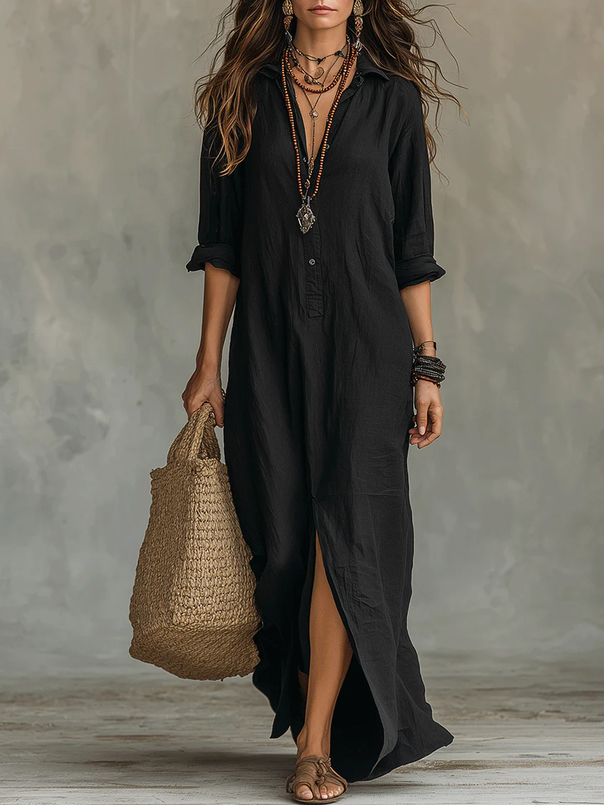 Cerelia™ | Abito Maxi Nero