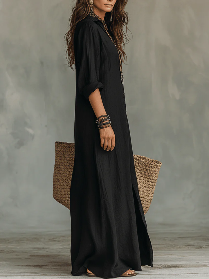 Cerelia™ | Abito Maxi Nero