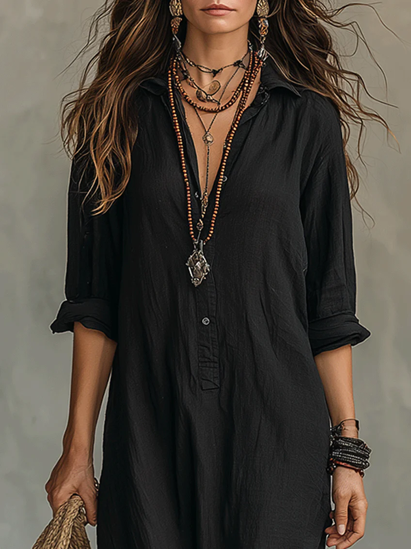 Cerelia™ | Abito Maxi Nero