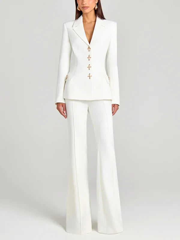 Emanuela™ | Blazer bianco a un bottone