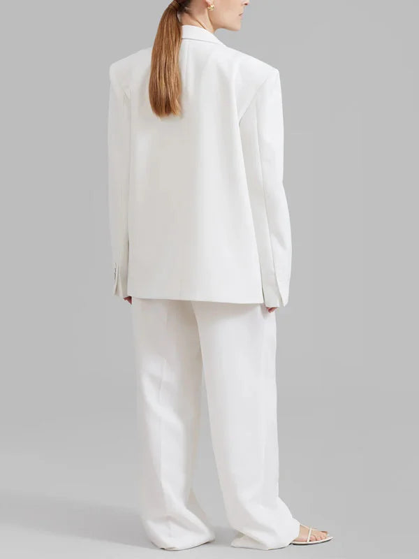 Paola™ | Blazer Bianco Oversize Doppiopetto