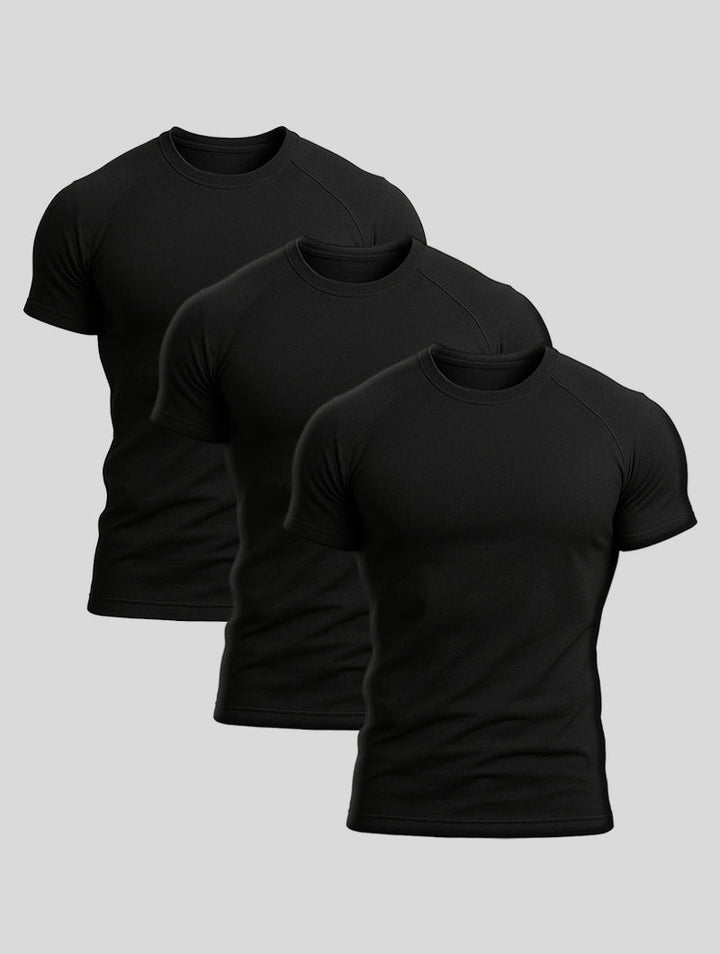 Confezione da 3 T-shirt Nere | Aleano