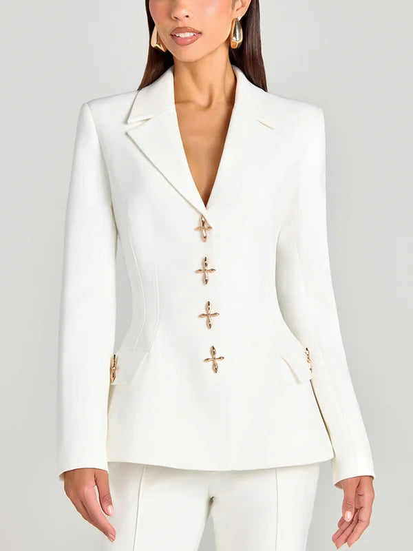 Emanuela™ | Blazer bianco a un bottone