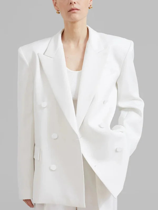 Paola™ | Blazer Bianco Oversize Doppiopetto