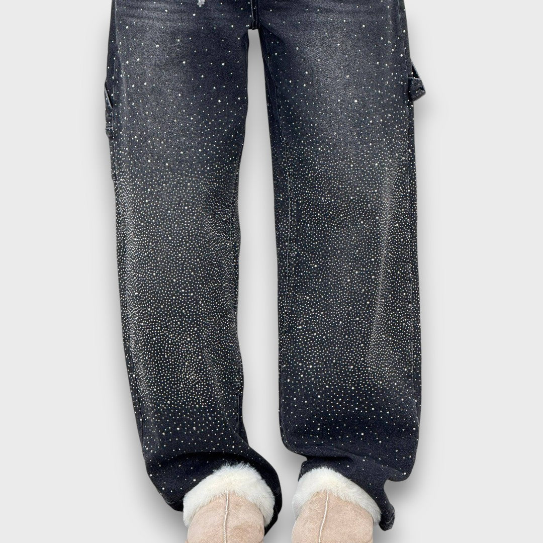 Rachele™ | Jeans con finitura scintillante e carattere urbano