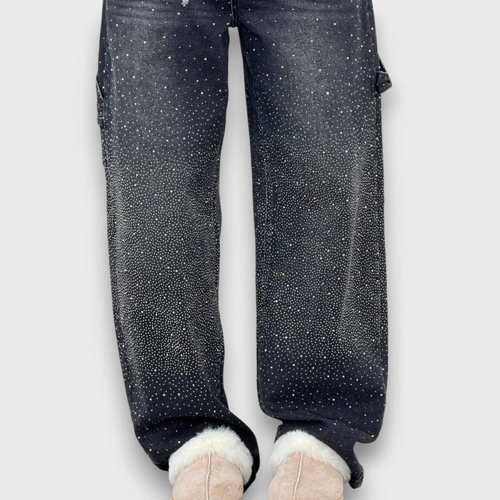 Rachele™ | Jeans con finitura scintillante e carattere urbano