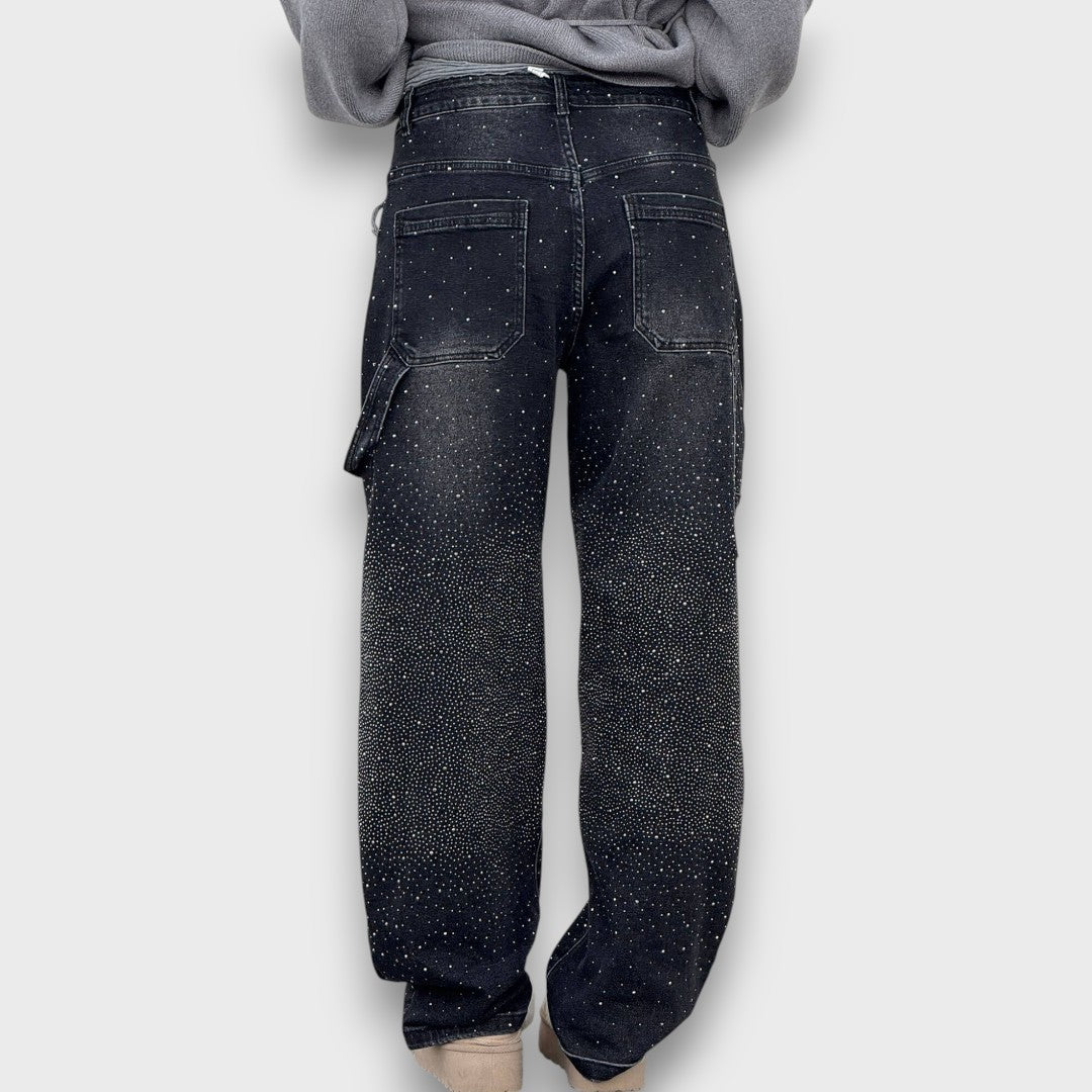 Rachele™ | Jeans con finitura scintillante e carattere urbano