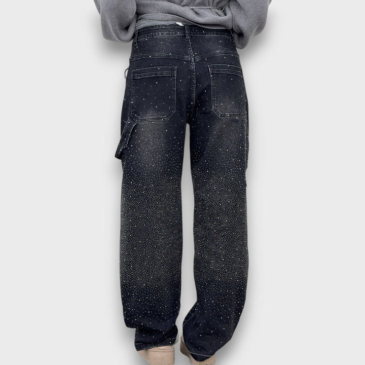 Rachele™ | Jeans con finitura scintillante e carattere urbano