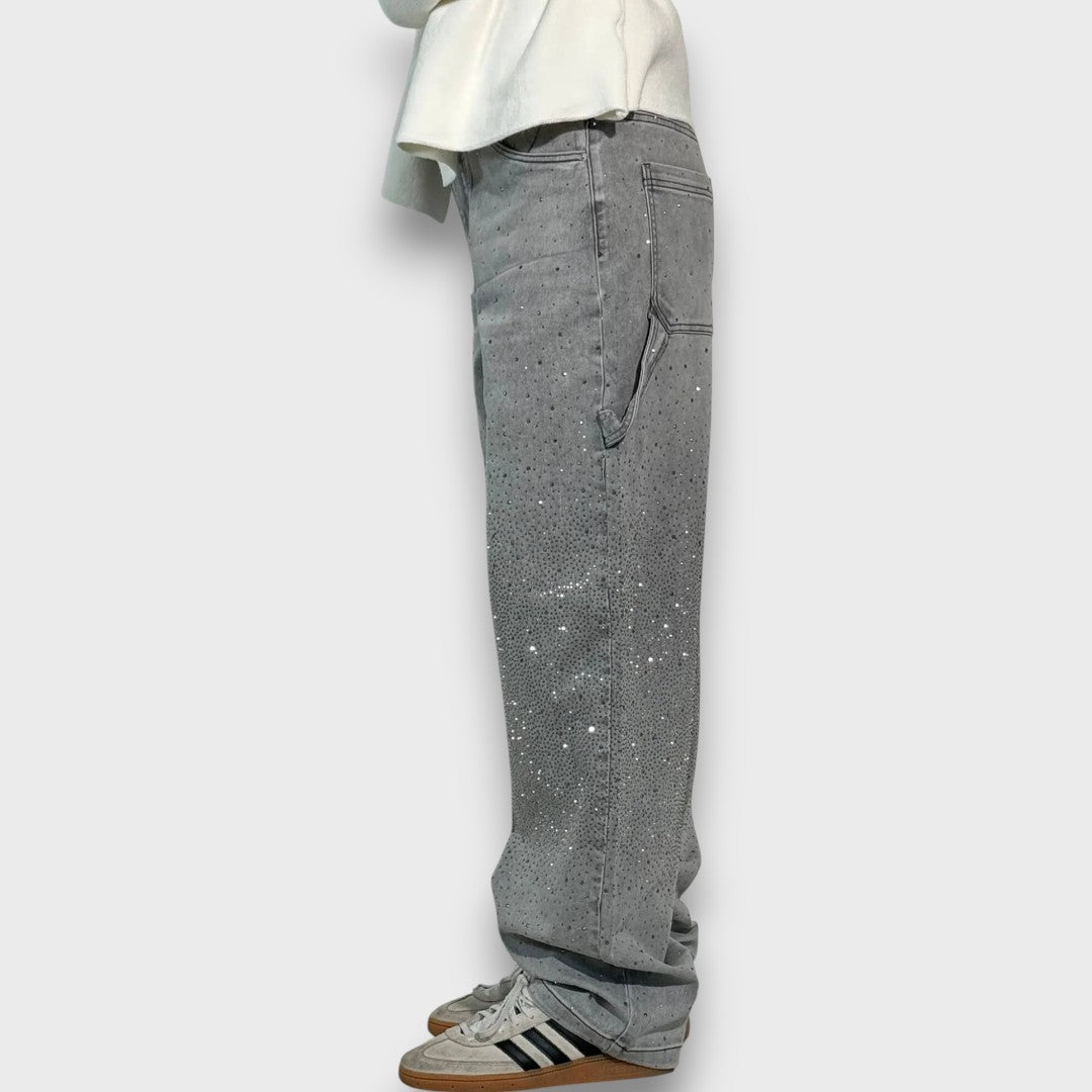 Rachele™ | Jeans con finitura scintillante e carattere urbano