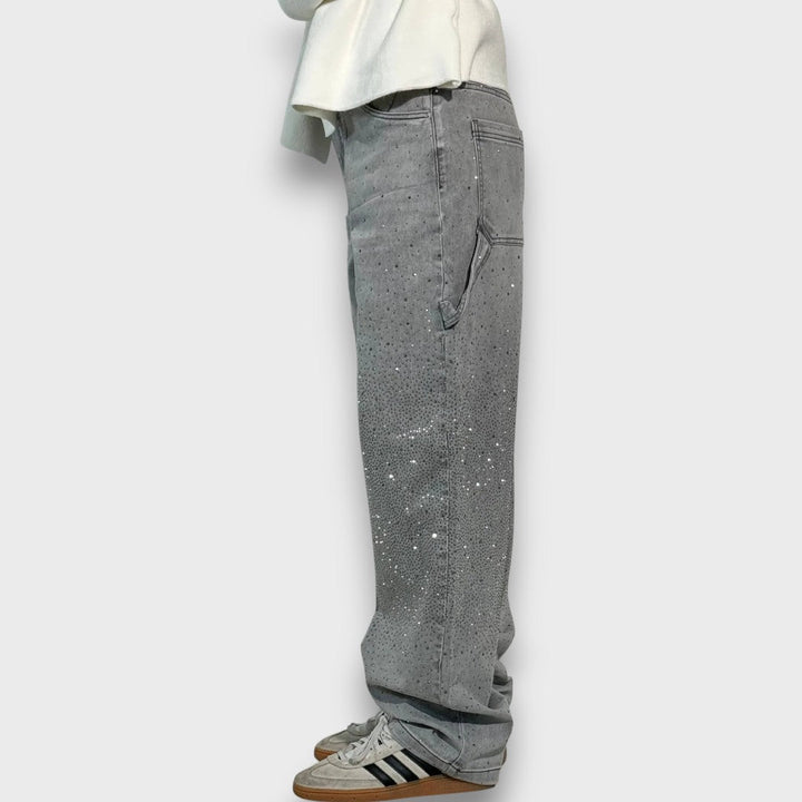 Rachele™ | Jeans con finitura scintillante e carattere urbano
