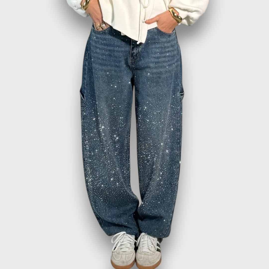 Rachele™ | Jeans con finitura scintillante e carattere urbano