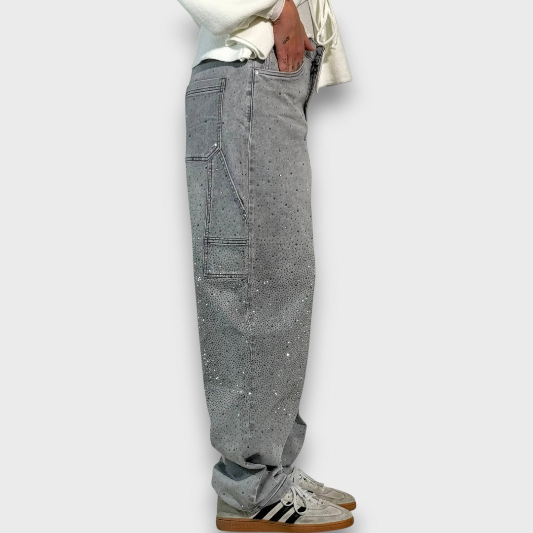 Rachele™ | Jeans con finitura scintillante e carattere urbano