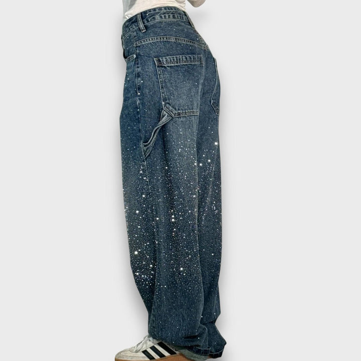 Rachele™ | Jeans con finitura scintillante e carattere urbano