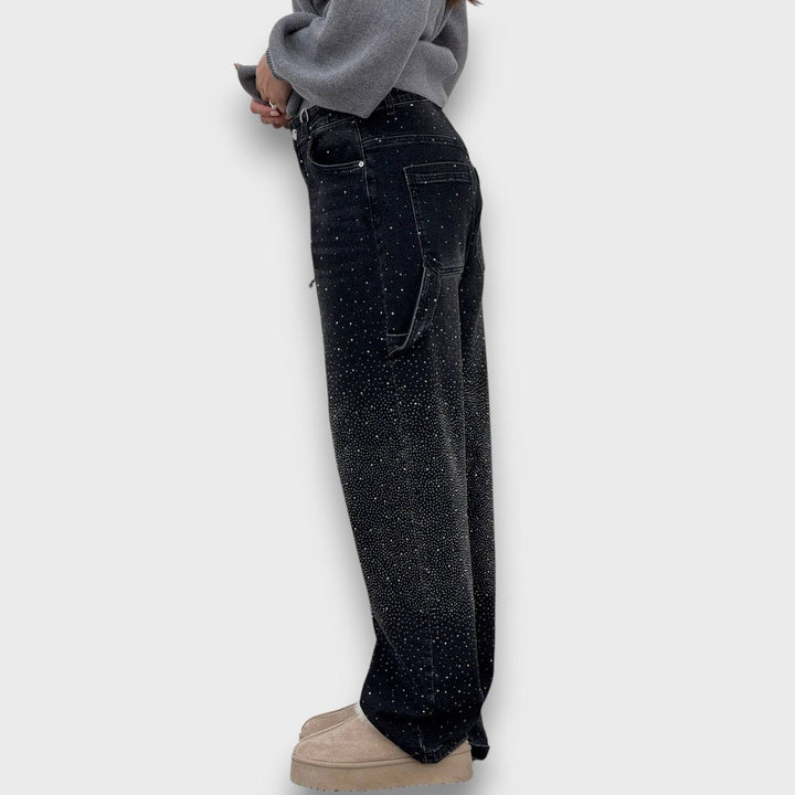 Rachele™ | Jeans con finitura scintillante e carattere urbano