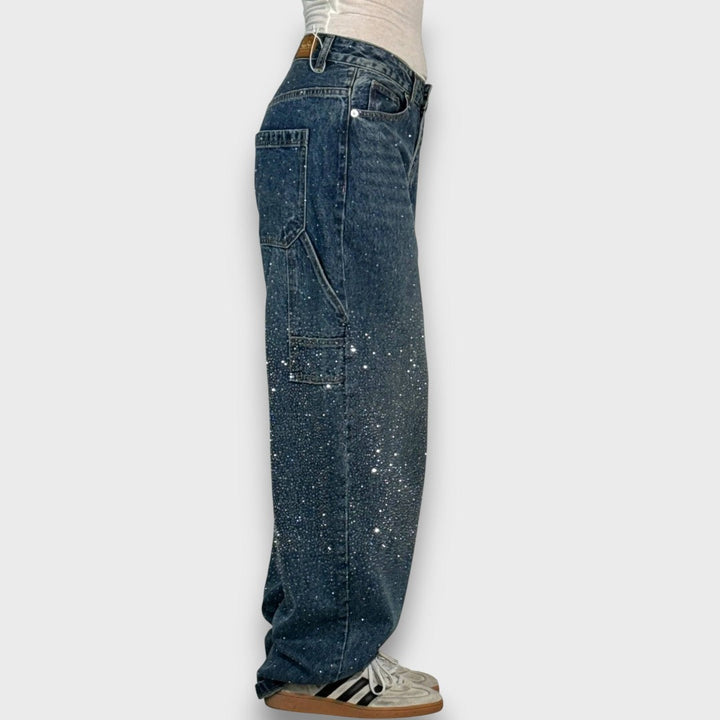 Rachele™ | Jeans con finitura scintillante e carattere urbano