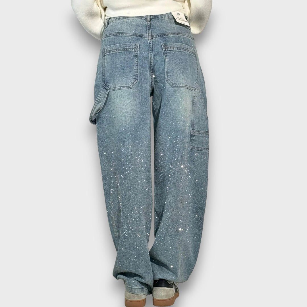 Rachele™ | Jeans con finitura scintillante e carattere urbano