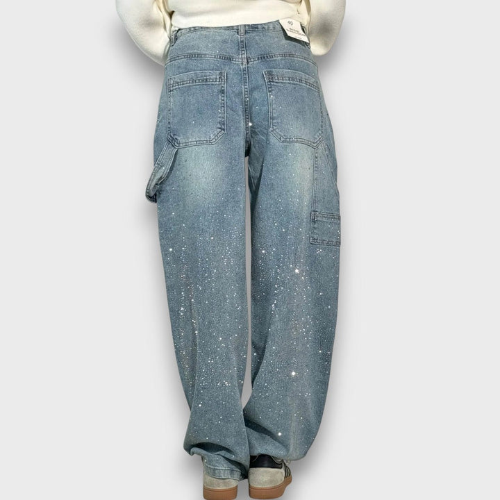 Rachele™ | Jeans con finitura scintillante e carattere urbano