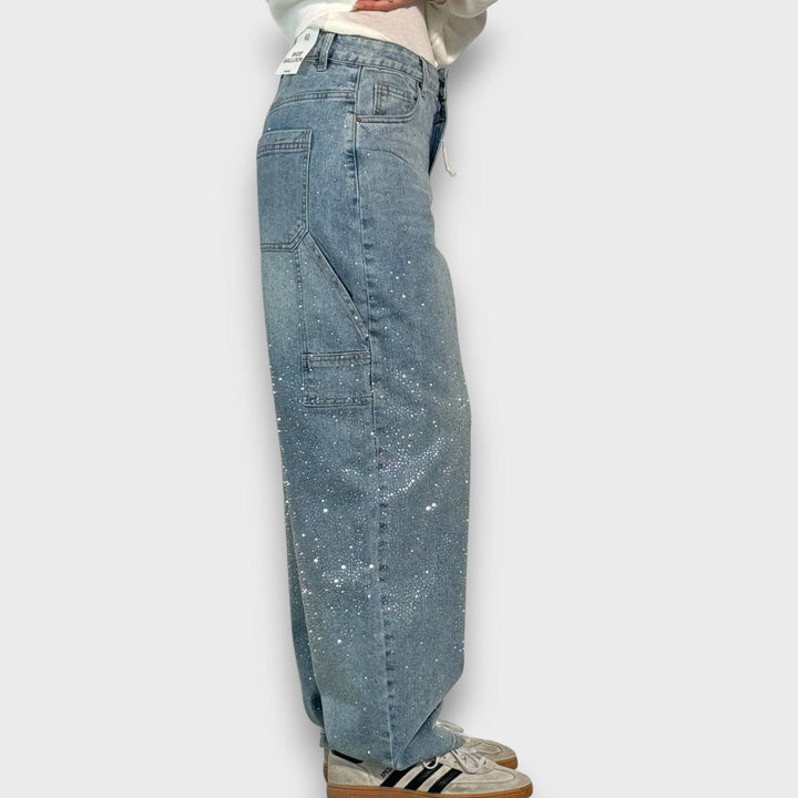 Rachele™ | Jeans con finitura scintillante e carattere urbano