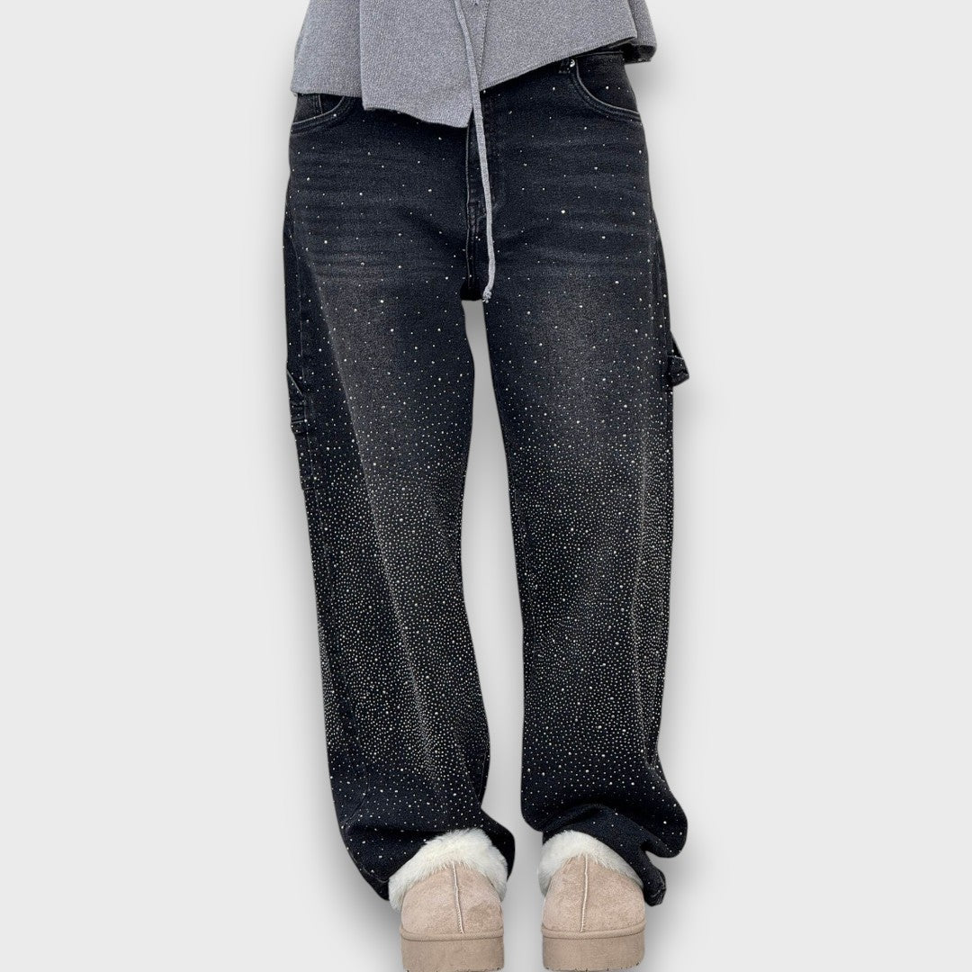Rachele™ | Jeans con finitura scintillante e carattere urbano