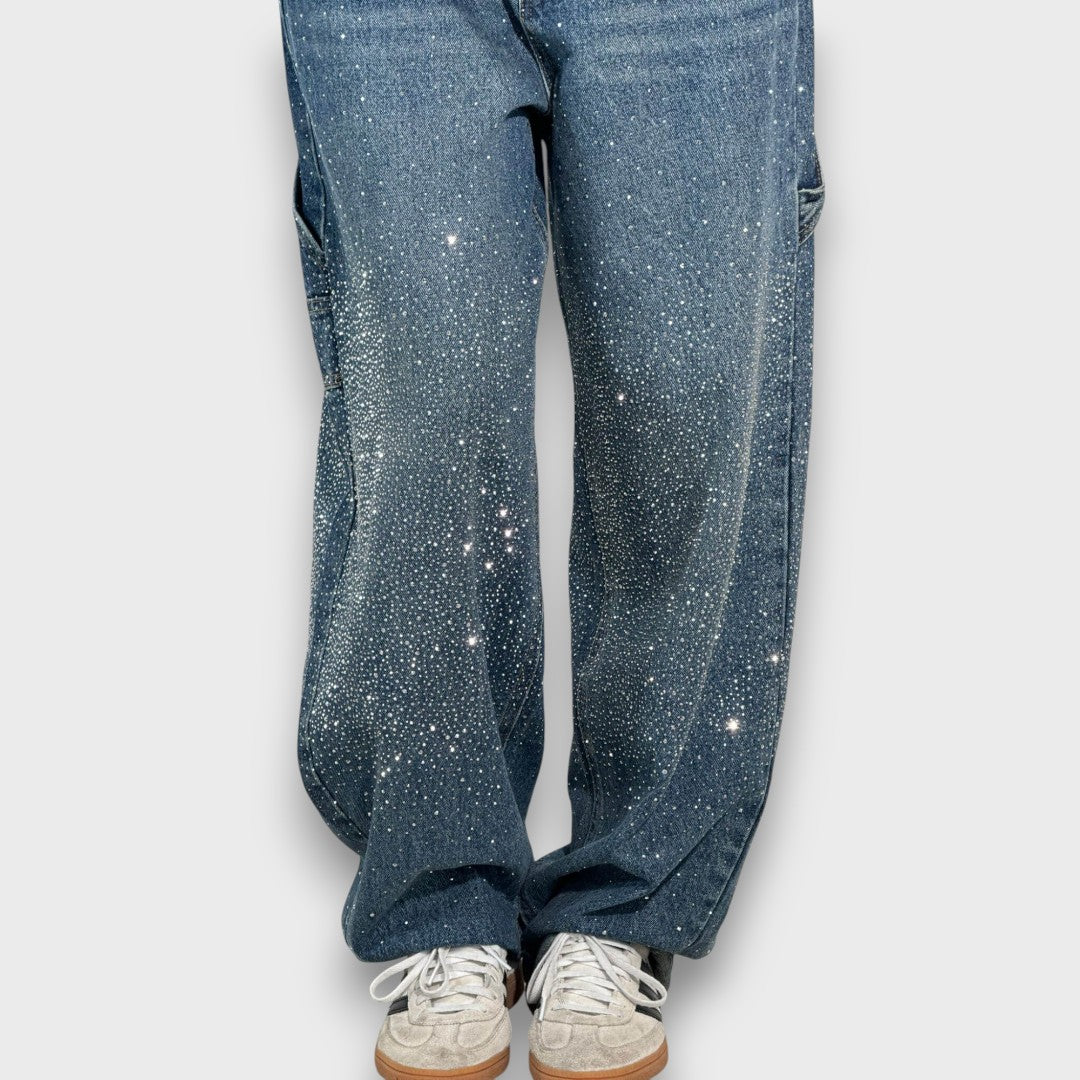 Rachele™ | Jeans con finitura scintillante e carattere urbano