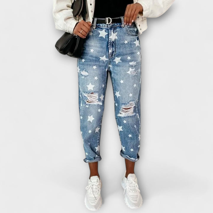 Carina™ | Jeans rilassati con stampa a stelle