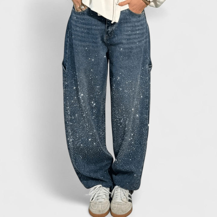 Velaria™ | Jeans Carpenter a Palloncino alla Moda con Glitter