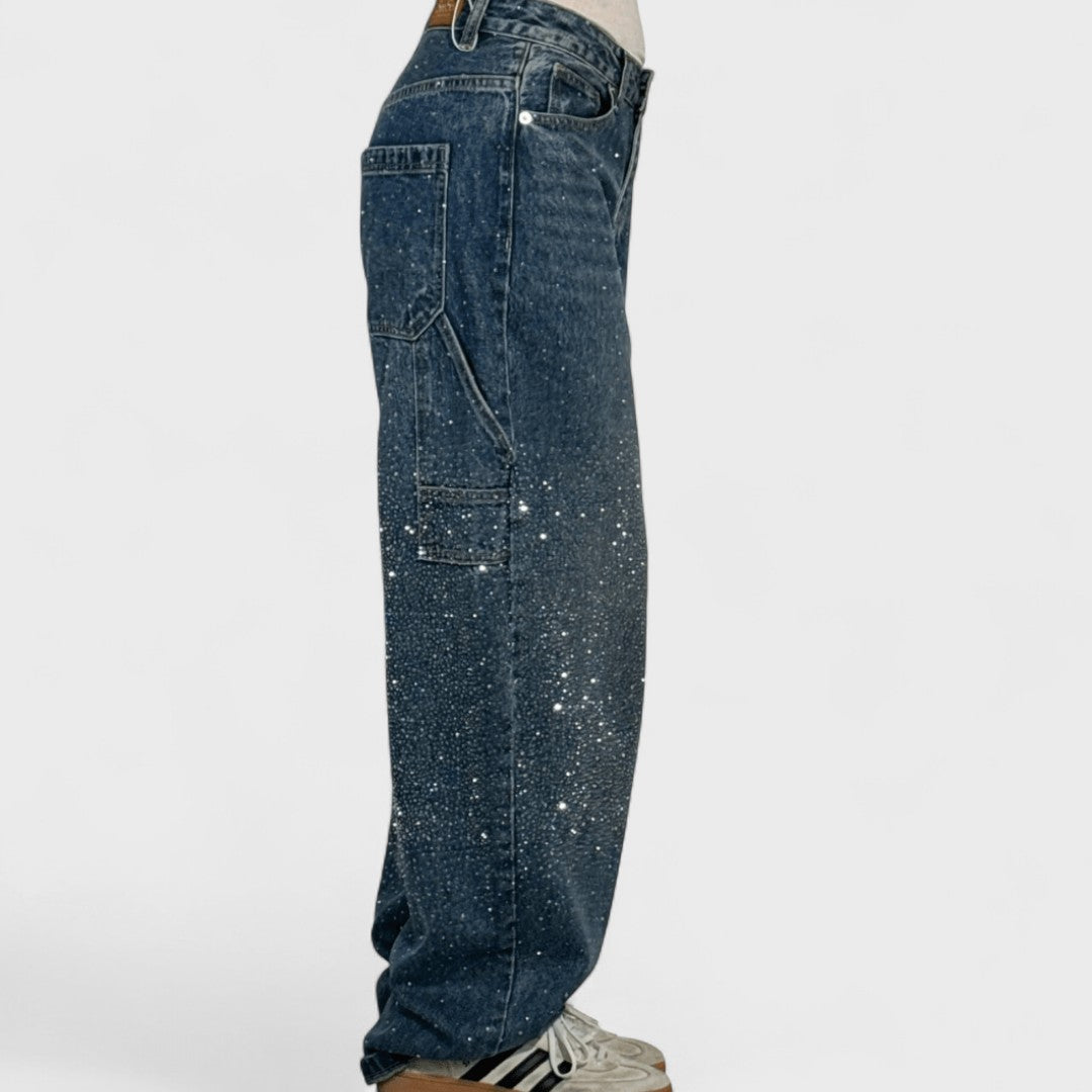 Velaria™ | Jeans Carpenter a Palloncino alla Moda con Glitter