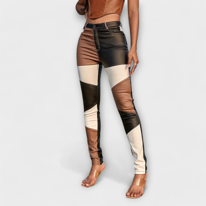 Fiorenza™ | Pantaloni con Motivo a Blocchi di Colore