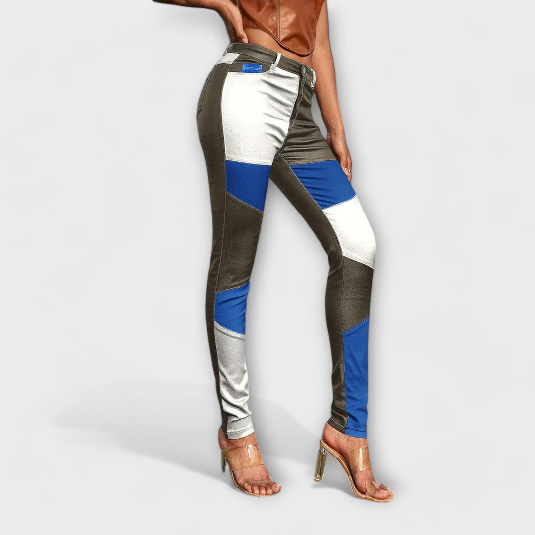 Fiorenza™ | Pantaloni con Motivo a Blocchi di Colore