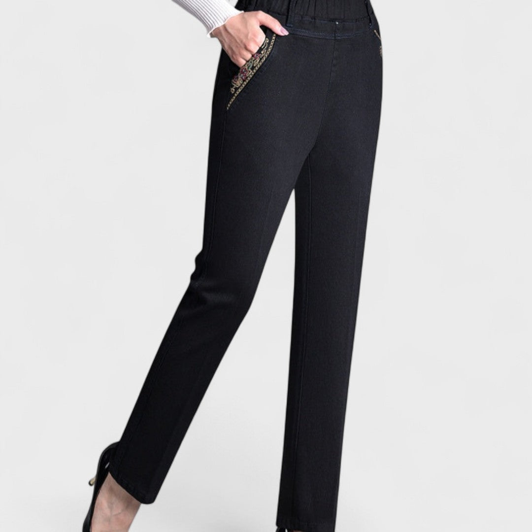 Agata™ | Jeans da donna con tasche laterali e vita elastica