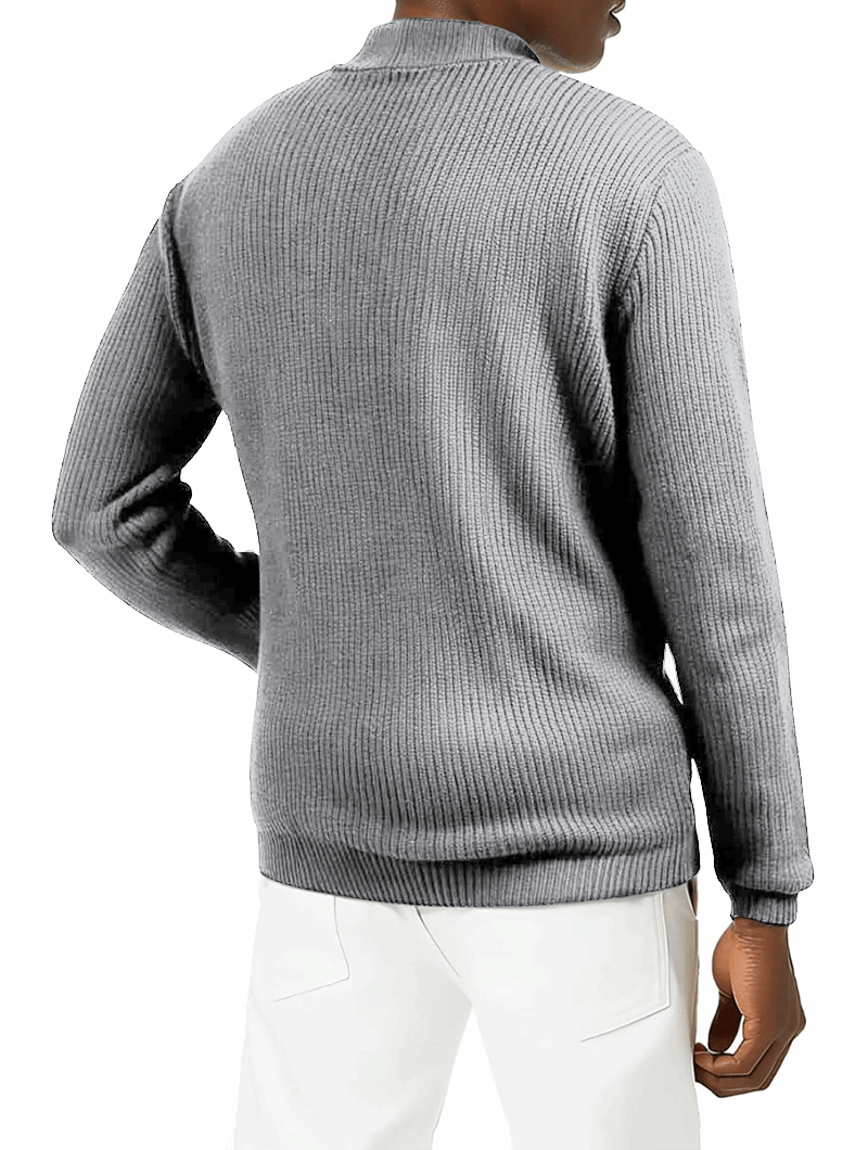 Amedeo™ | Maglione Valerio Zip in Maglia - Grigio